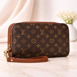 Authentic Louis Vuitton Orsay Monogram Clutch Wristlet | LV Canvas Vintage Bag